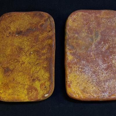 Set of Two Number 2 Rustic Ceramic Tiles
