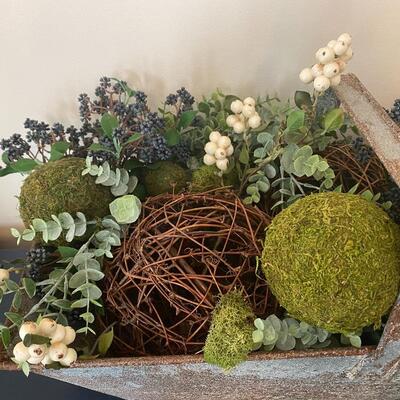 Galvanized Basket with Earthy Decor