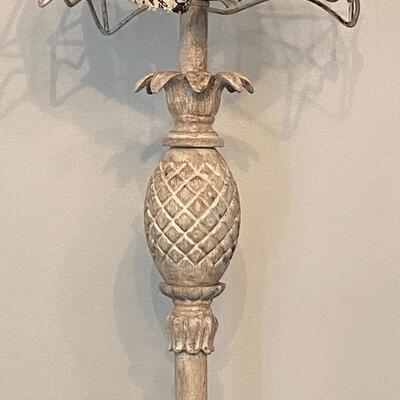 Shabby Cream Pineapple Lamp with Metal Lamp Shade