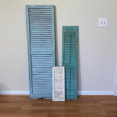 Set of 3 Assorted Painted Wood Window Shutters