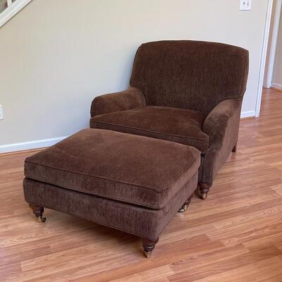 Lexington Chocolate Chair & Matching Ottoman