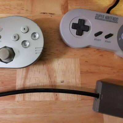 Lot 324  Super Nintendo Console, Retro Controller, Super Controller, Joystick Controller & Adapters