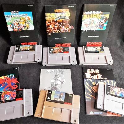 Lot 325  Super Nintendo Games Qty 6 - Super Mario Kart & 5 More Games