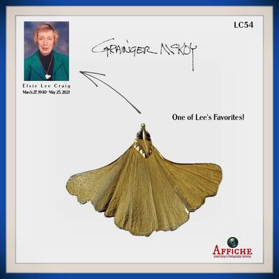 Grainger McKoy  Original Necklace Pendant Ginko Leaf