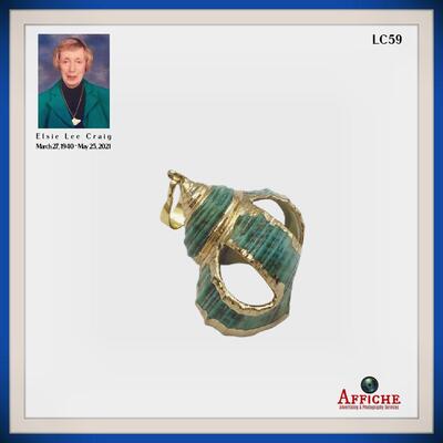 Gold Trim Hollow Shell Pendant