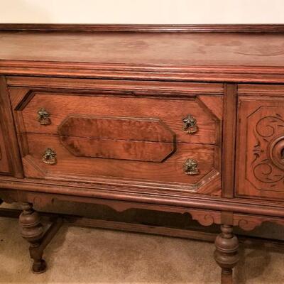 Lot #129  Depression Era Oak Sideboard - lots of storage
