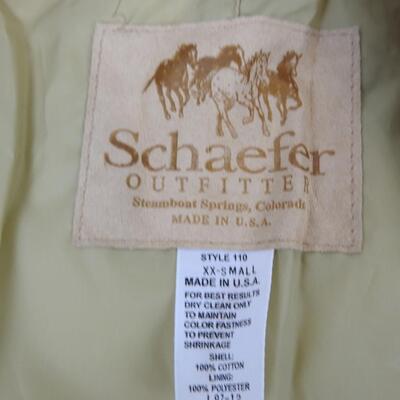Apparel: Schaefer Outfitter Overcoat Size XXSmall, Made in USA  Needs Cleaning