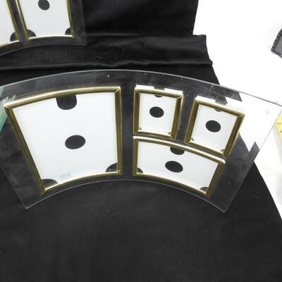 9 pc  Curved Glass picture frames 7 total.  3 Flat Glass frames - Various sizes