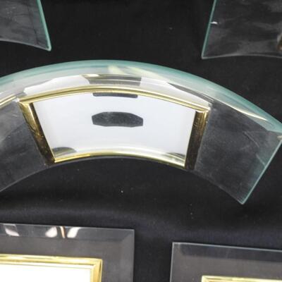 9 pc  Curved Glass picture frames 7 total.  3 Flat Glass frames - Various sizes