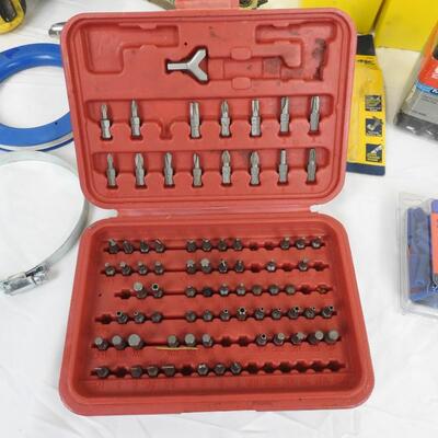 17 pc Household Lot, Nails, Screws, Pressure Gauge, Cable Staples