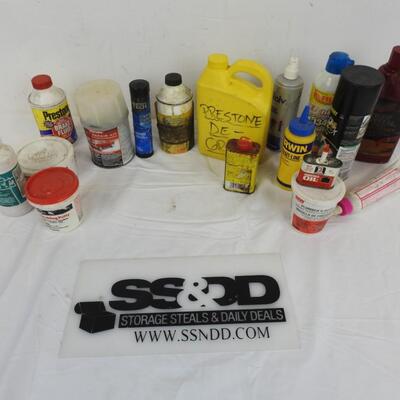 17 Bottles of Various Automotive and Household Chemicals