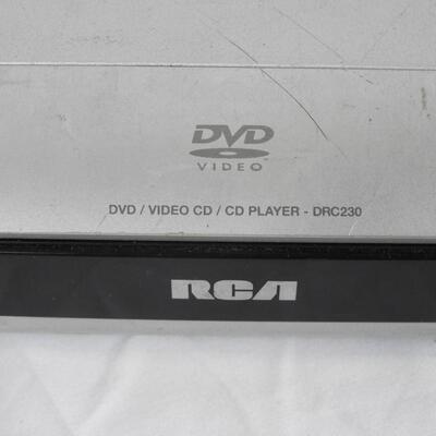 2 Electronics, RCA DVD/CD Player and Audiowox Radio Clock