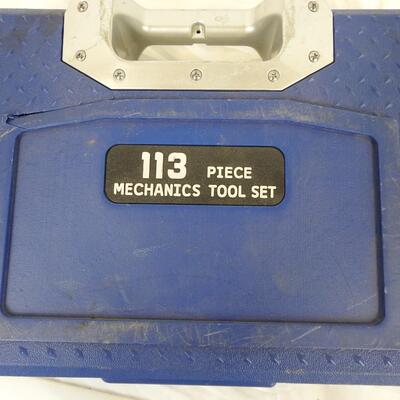 113 pc Machine Tool Set, Missing 2 Wrenches and 2 Bits