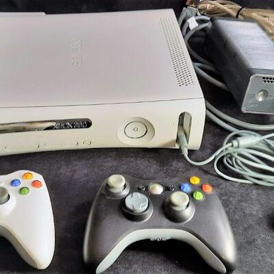 Lot 357  xBox 360 Console w/ 2 Controllers & HDMI Cable