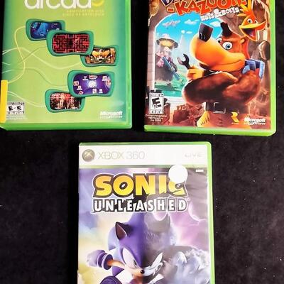 Lot 359  xBox Games Qty 3  xBox Live Arcade, Banjo-Kazooie, & Sonic Unleashed