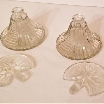 Lot #137  Pair of Vintage Pressed Glass Perfume Bottles