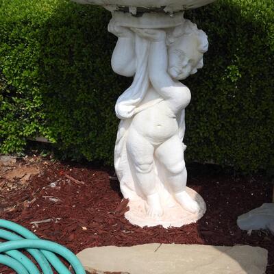 Classical Child Concrete Birdbath Flowerpot
