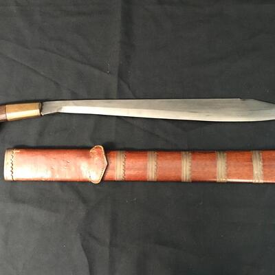 Lot PV2: Vintage Asian Martial Arts Sword And Scabbard