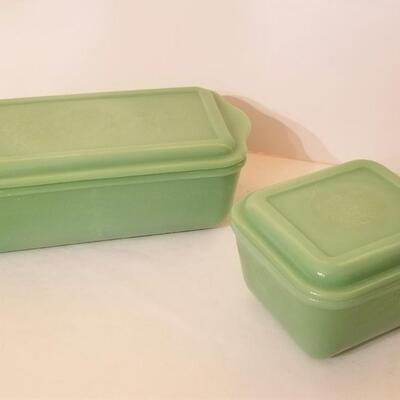 Lot #150  Vintage Refrigerator Dishes - Jadite style