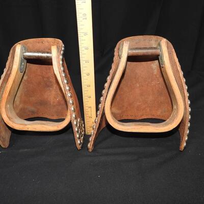 Western Leather Stirrups