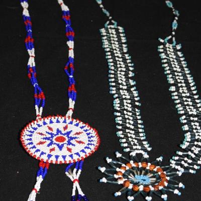 Beaded Native American Art Necklaces Bolo