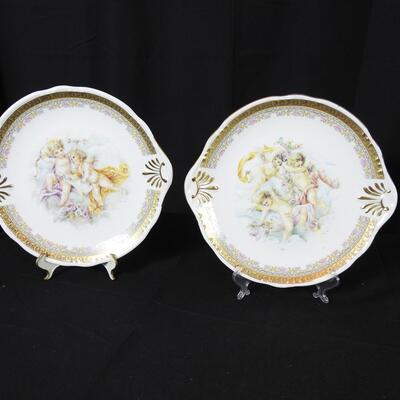 Set of Three Limoges Cherub Porcelain Plates