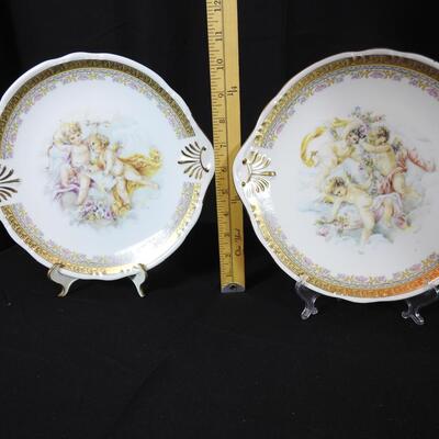 Set of Three Limoges Cherub Porcelain Plates