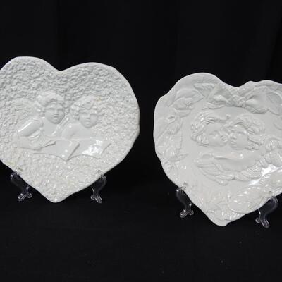 Cherub Heart Shaped Plates Italian