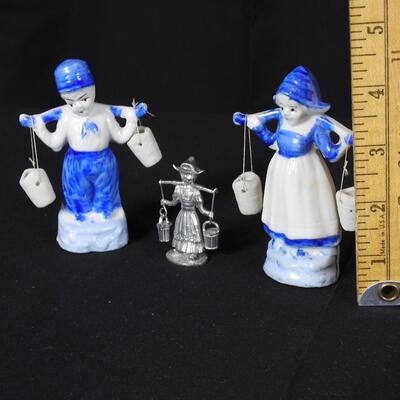 Porcelain and Pewter Dutch Figurines