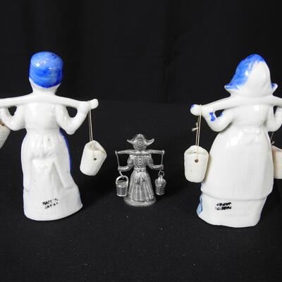 Porcelain and Pewter Dutch Figurines