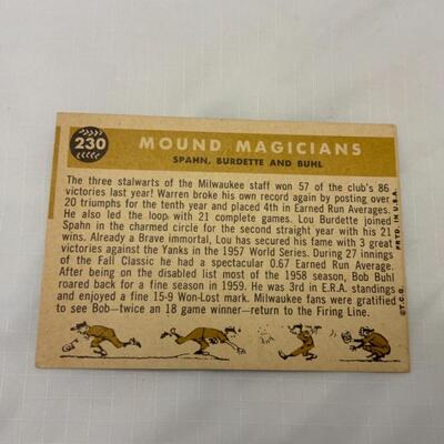 [21] VINTAGE | Mound Magicians | TOPPS Card #230 | 1960 | Milwaukee Braves