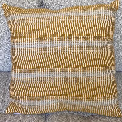 Pair of Gold & White Pillows With Coordinating Throw