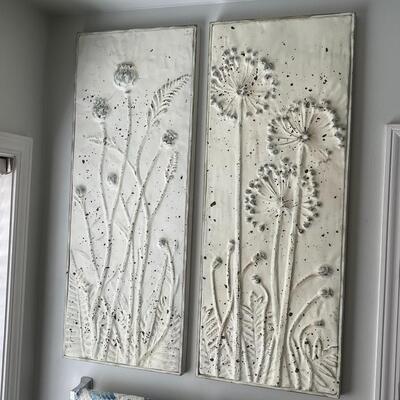 Pair of Metal Shabby FloralWall Decor