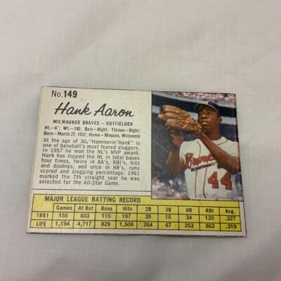 [56] VINTAGE | Hank Aaron | Post Cereal Card #149 | 1962 | Milwaukee Braves