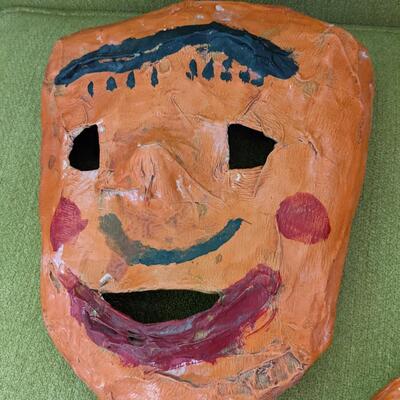Vintage Paper Mache Halloween Mask.