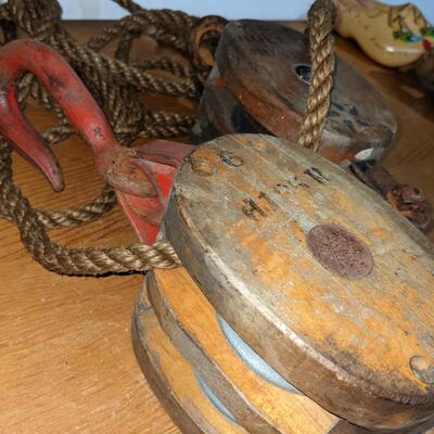 Vintage Block and Tackle Pulley