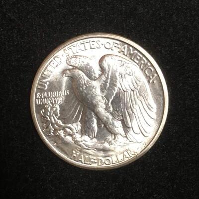 BU 1947 walking liberty half dollar