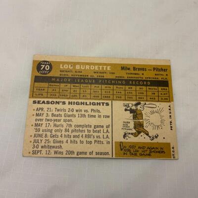 [60] VINTAGE | Lou Burdette | TOPPS Card #70 | 1960 | Milwaukee Braves