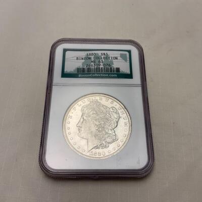 [66] GRADED COIN | 1880 Binion Collection Morgan | MS 63 | NGC