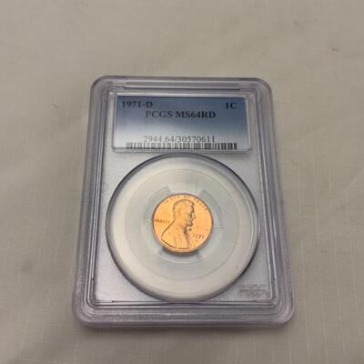 [69] GRADED COIN | 1971 D | Lincoln Penny | MS 64 RD | PCGS
