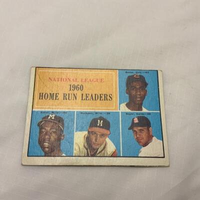 [72] VINTAGE | Home Run Leaders | TOPPS Card #43 | 1961 | Banks, Aaron, Matthews, Boyer