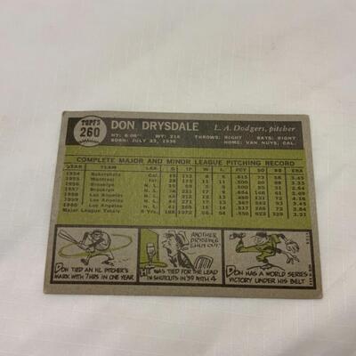 [73] VINTAGE | Don Drysdale | TOPPS Card #260 | 1961 | LA Dodgers