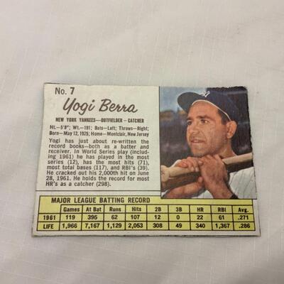 [75] VINTAGE | Yogi Berra | Jello Card #7 | 1962 | New York Yankees