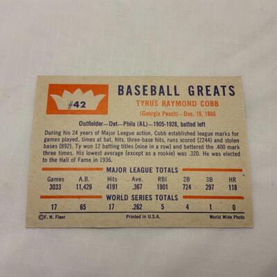 [93] VINTAGE | Ty Cobb | FLEER Card #42 | 1960 | Detroit Philadelphia