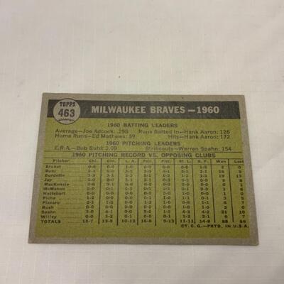 [98] VINTAGE | Milwaukee Braves Team Picture | TOPPS Card #463 | 1960
