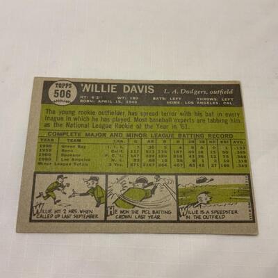 [101] VINTAGE | Willie Davis | ROOKIE | TOPPS Card #506 | 1961