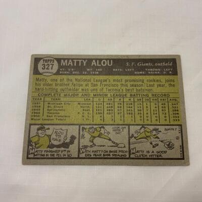[113] VINTAGE | Matty Alou | ROOKIE | TOPPS Card #327 | 1961 | SF Giants