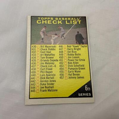 [114] VINTAGE | Unused 6th Series Check List | TOPPS 1961