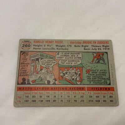 [116] VINTAGE | Pee Wee Reese | TOPPS Card #260 | 1956 | Brooklyn Dodgers