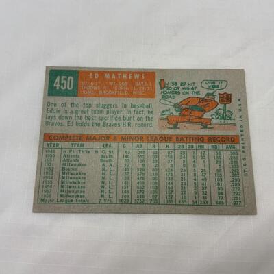 [117] VINTAGE | Ed Mathews | TOPPS Card #450 | 1959 | Milwaukee Braves